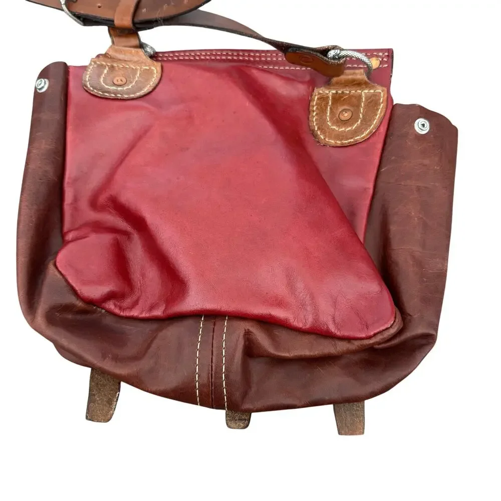 Handmade leather ren faire fantasy mix leather crossbody bag - Picture 8 of 12